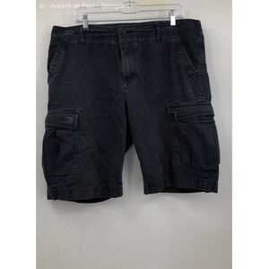 Timberland Black Washed Y2K 10" Cargo Shorts 100% Cotton Men's 36 City